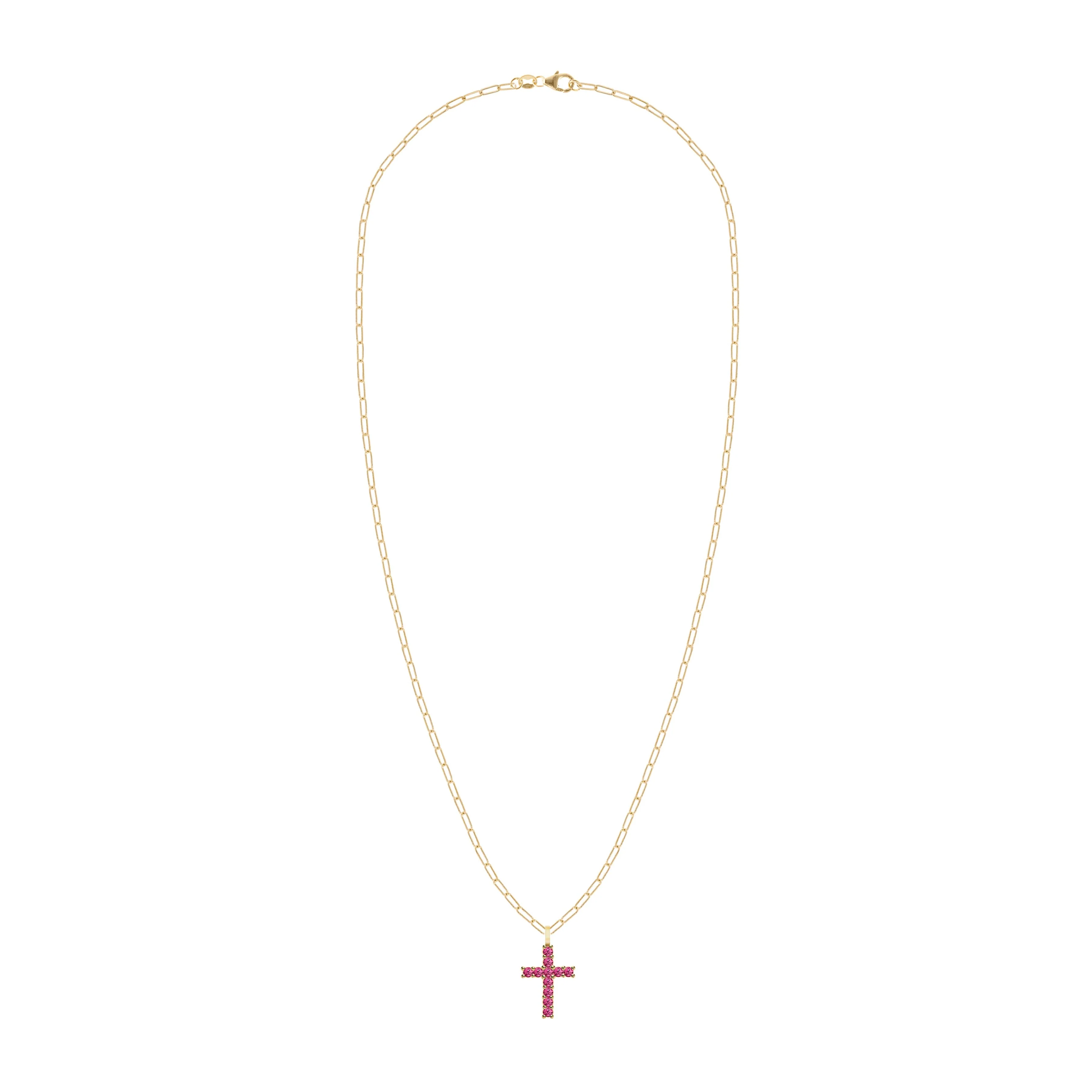 Rosecliff Cross Ruby Pendant in 14k Gold (July) - Image 4