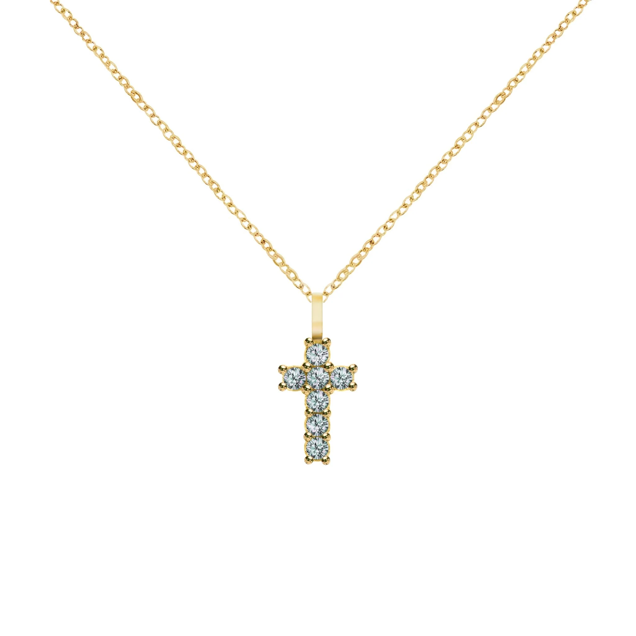 Rosecliff Small Cross Alexandrite Pendant in 14k Gold (June) - Image 5