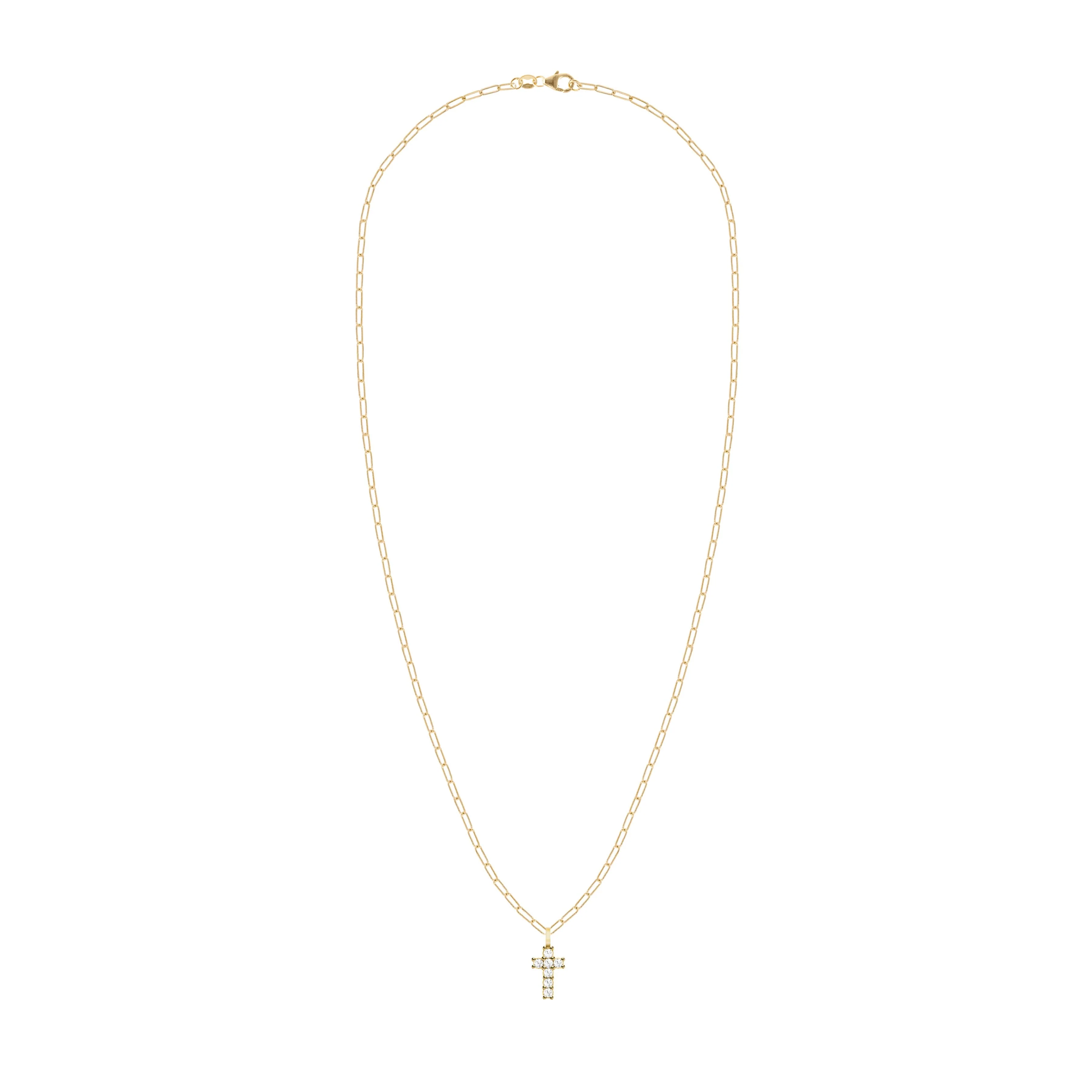 Rosecliff Small Cross Diamond Pendant in 14k Gold (April) - Image 4