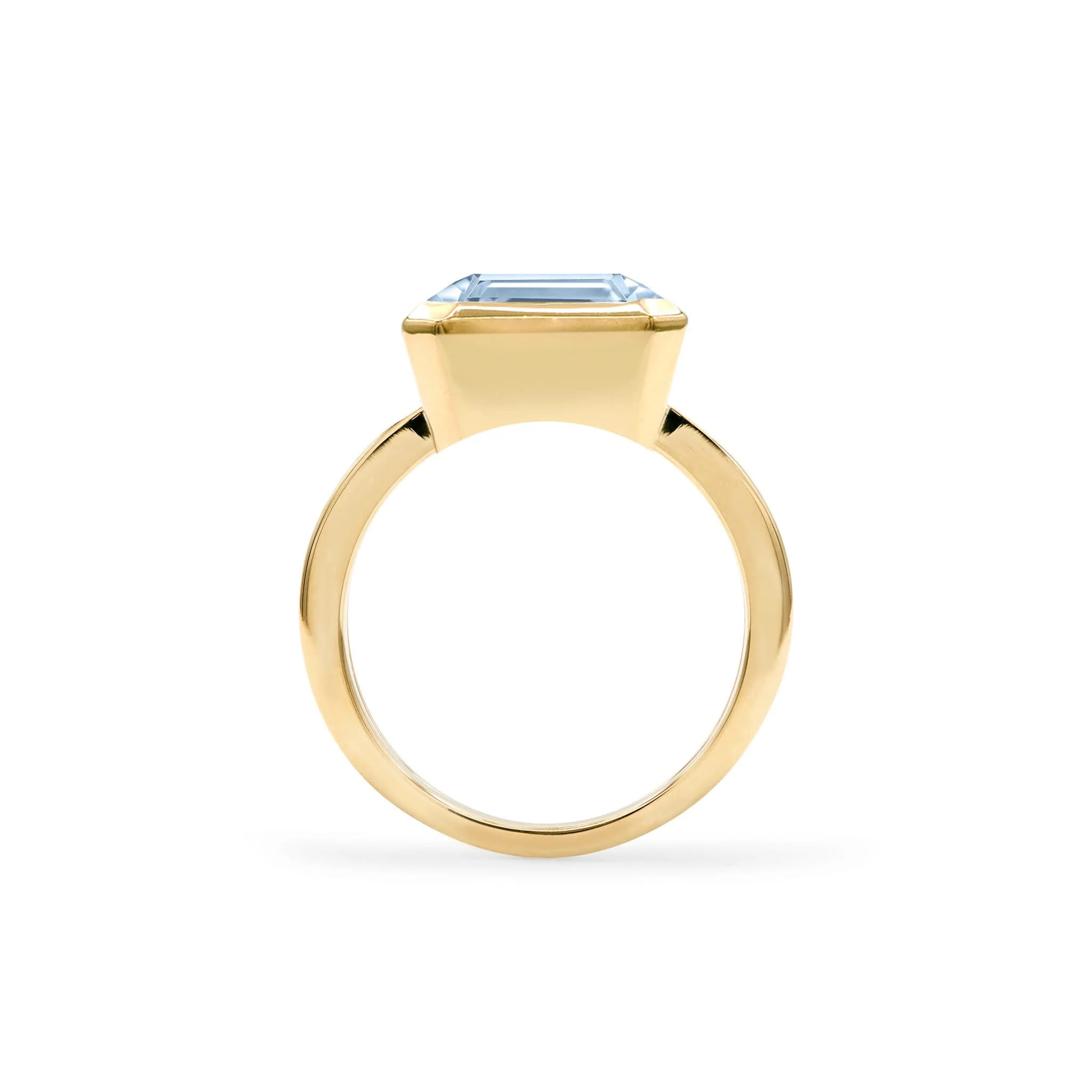 Warren Horizontal Aquamarine Ring in 14k Gold (March) - Image 5