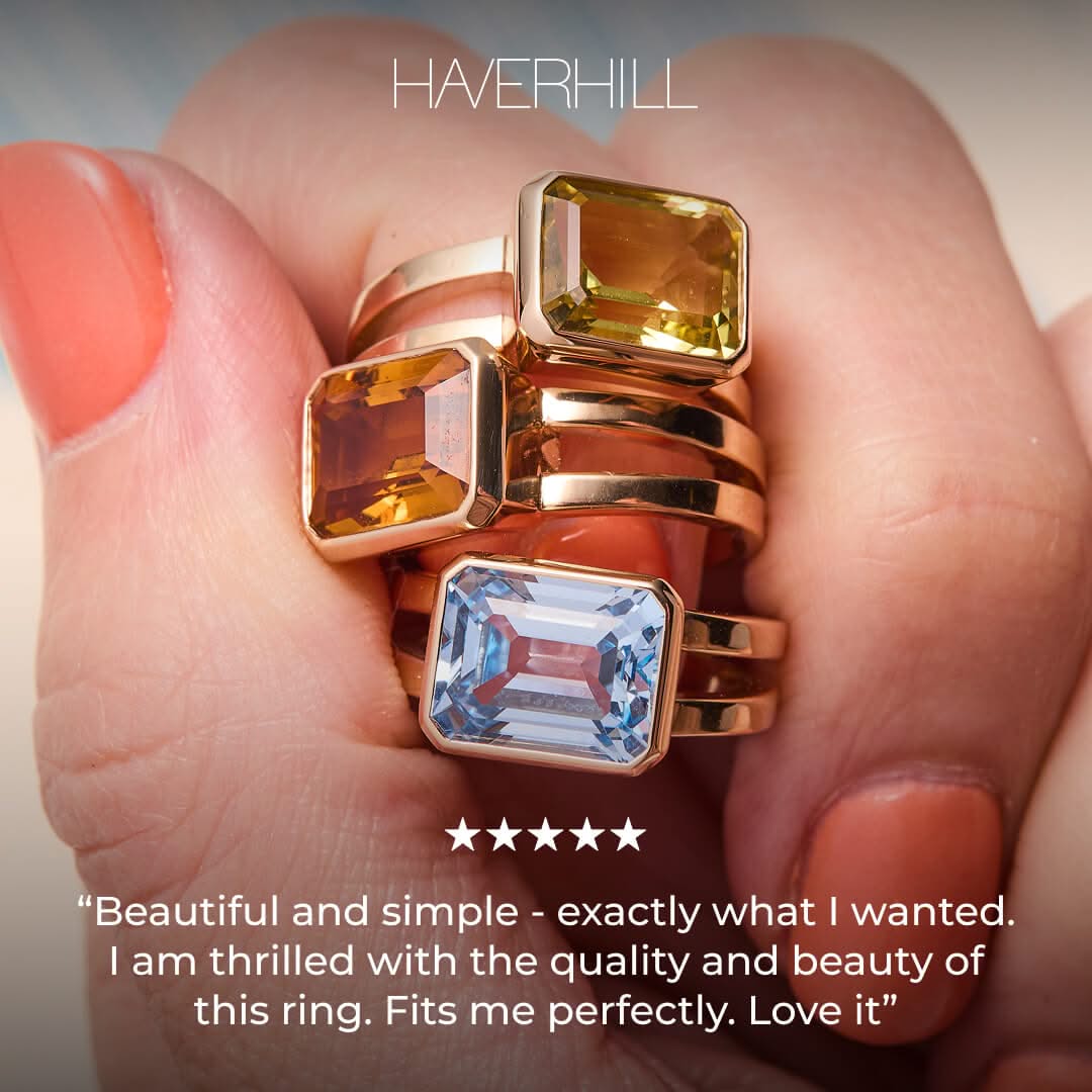 The Vault: Warren Horizontal Citrine Ring, Yellow Gold Size 7 - Image 6