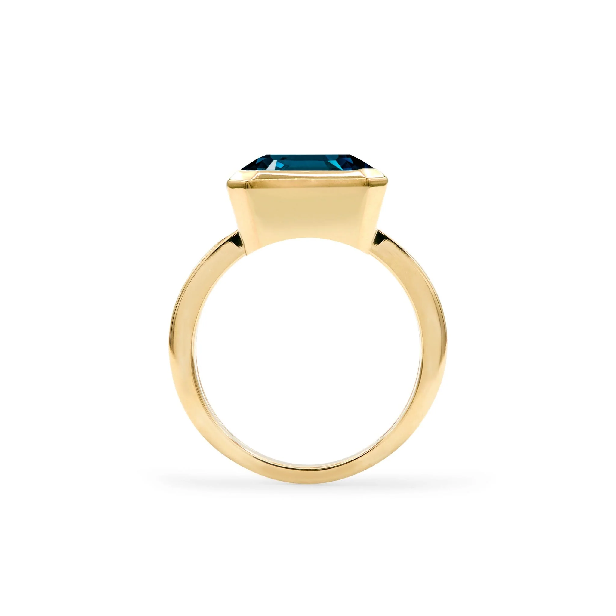 Warren Horizontal Atlantic Blue Topaz Ring in 14k Gold (December) - Image 5