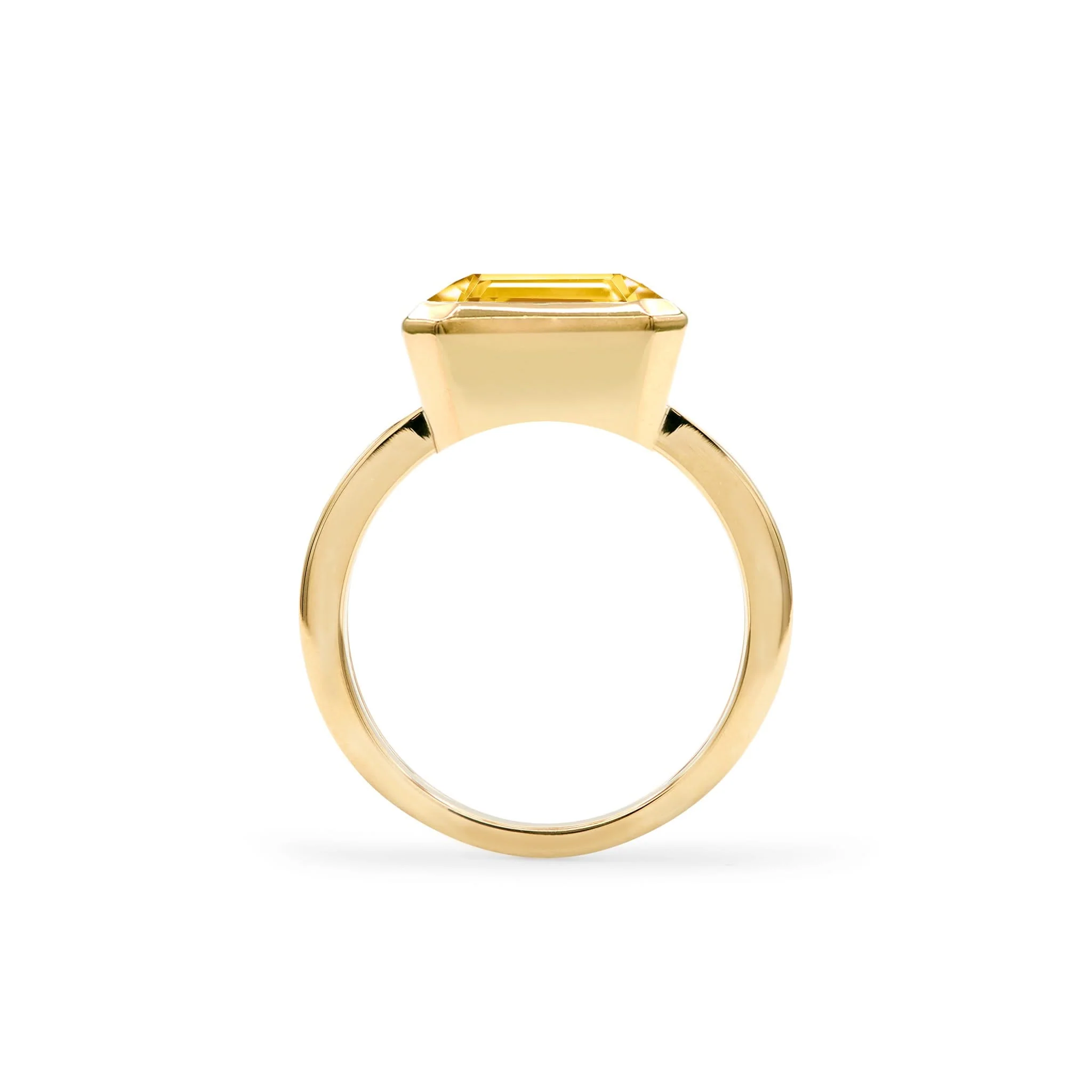 The Vault: Warren Horizontal Citrine Ring, Yellow Gold Size 7 - Image 5
