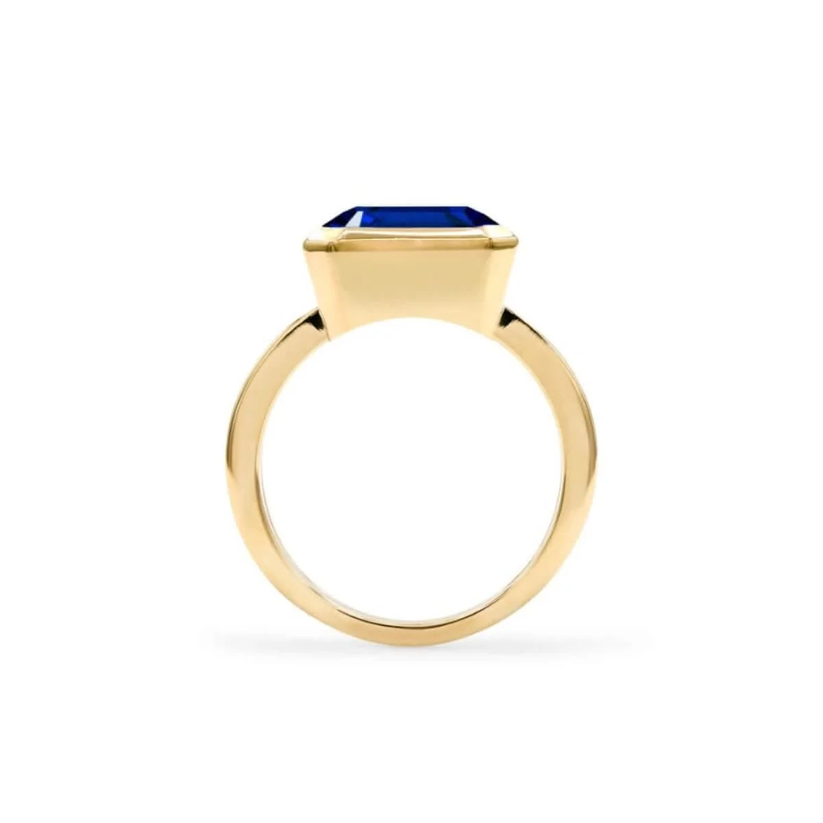 The Vault: Warren Horizontal Sapphire Ring, Yellow Gold Size 8.5 - Image 5