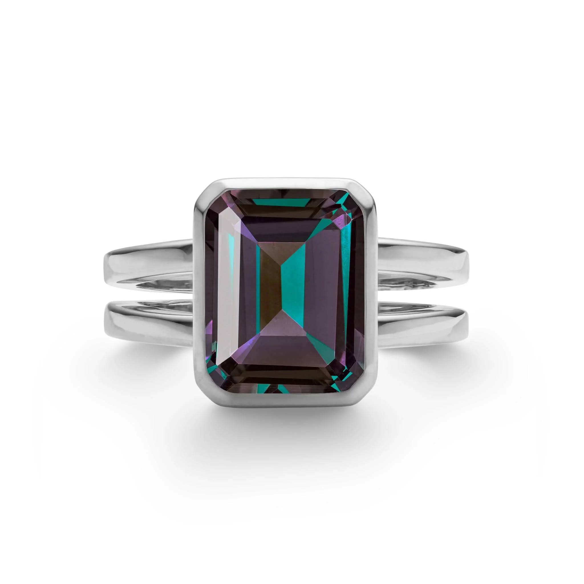 Warren Vertical Alexandrite Ring in 14k Gold (June) - Image 8