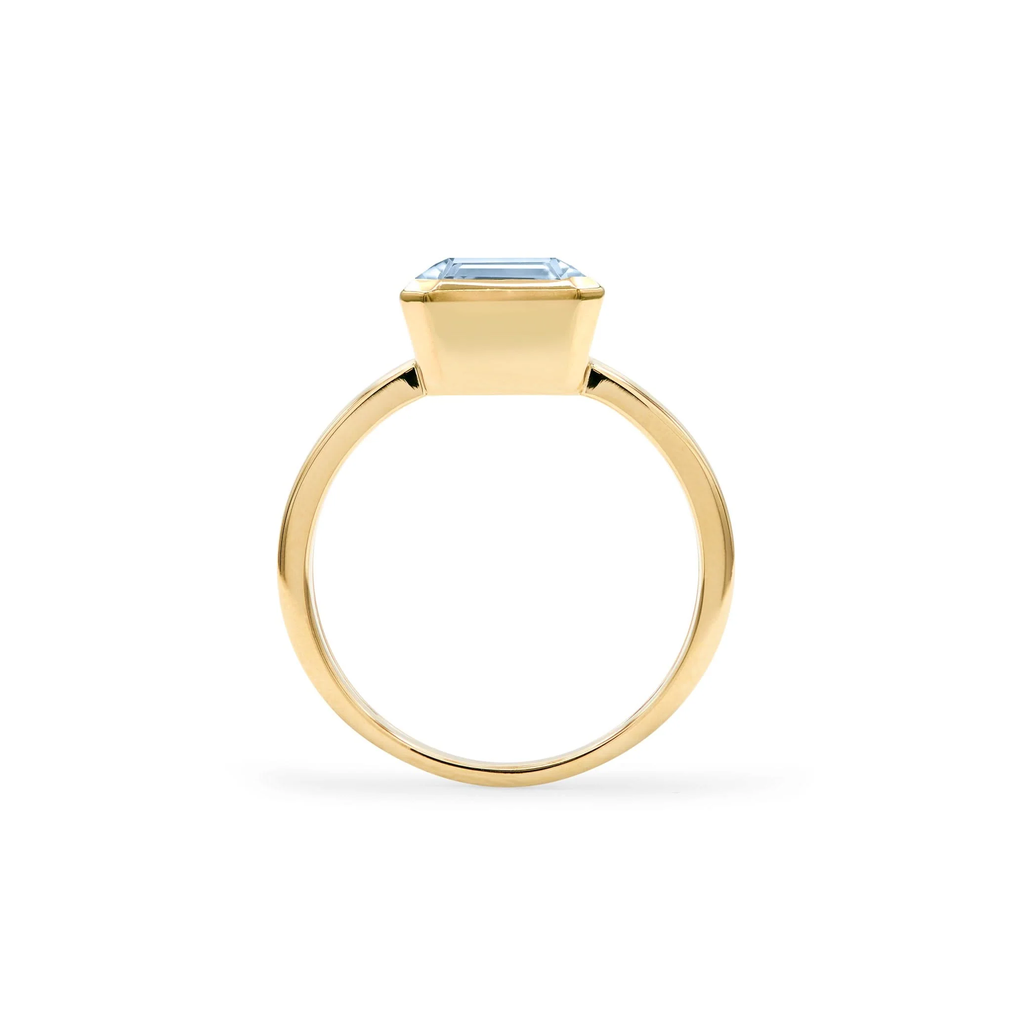 Warren Vertical Aquamarine Ring in 14k Gold (March) - Image 5