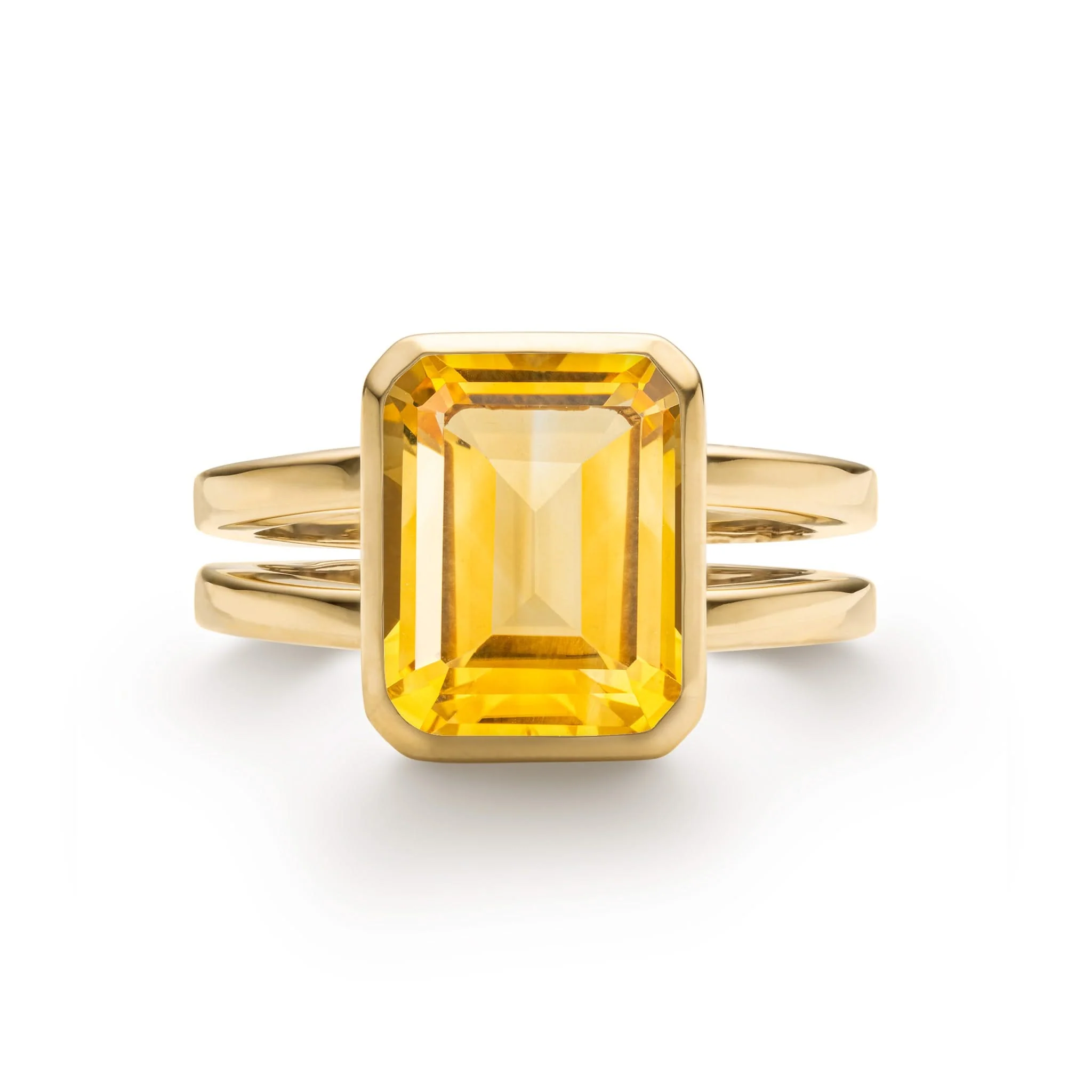 The Vault: Warren Vertical Citrine Ring, Yellow Gold Size 9