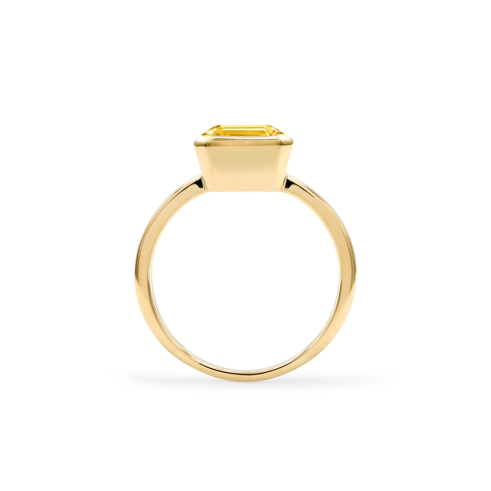 The Vault: Warren Vertical Citrine Ring, Yellow Gold Size 9 - Image 4