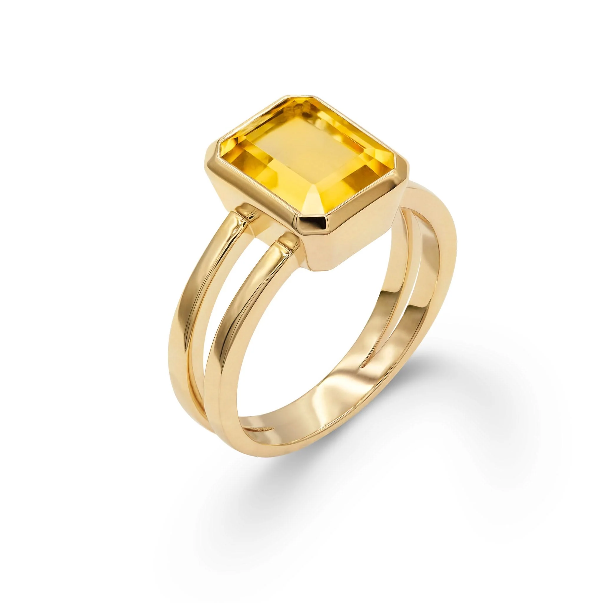 The Vault: Warren Vertical Citrine Ring, Yellow Gold Size 9 - Image 5