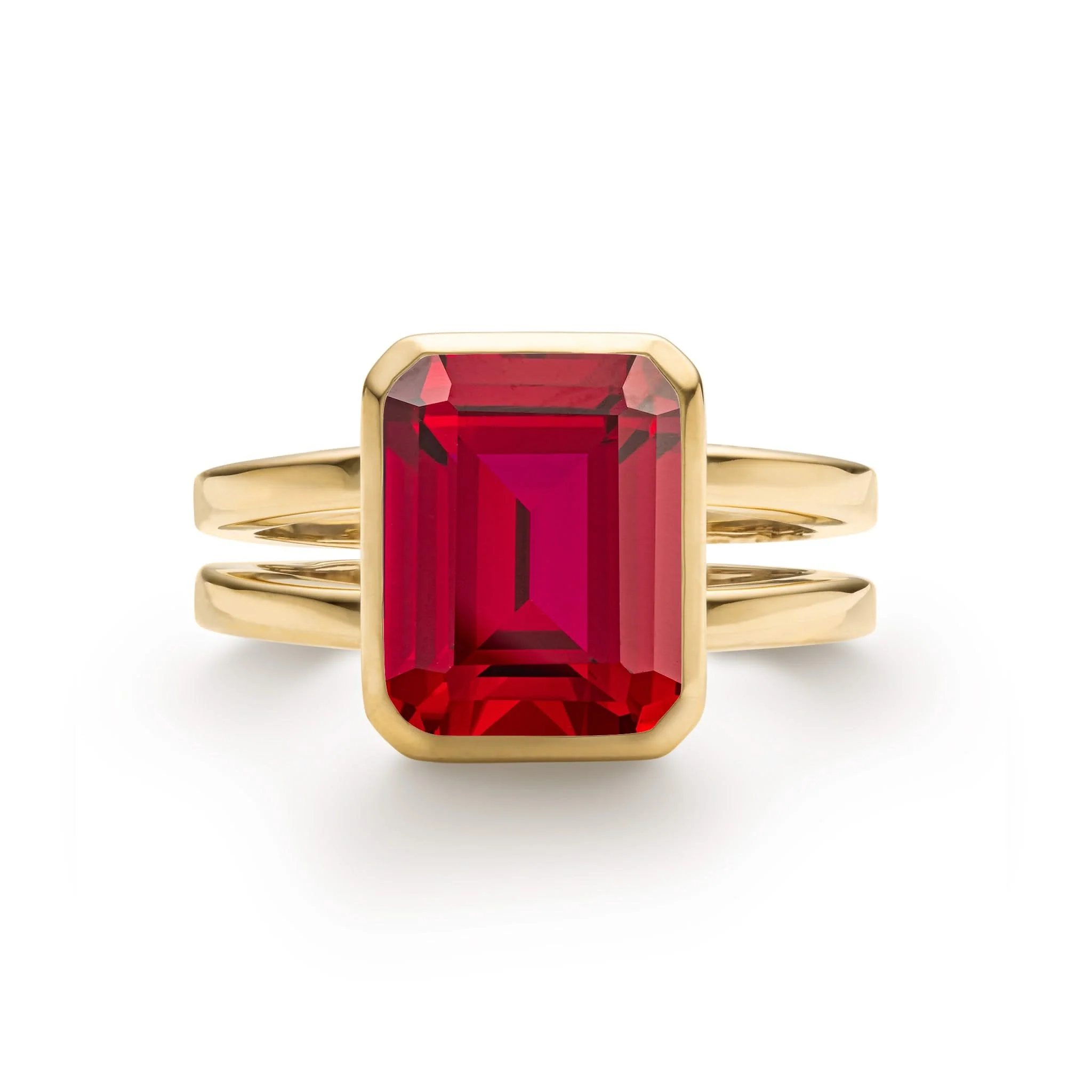 The Vault: Warren Vertical Ruby Ring, Yellow Gold Size 8