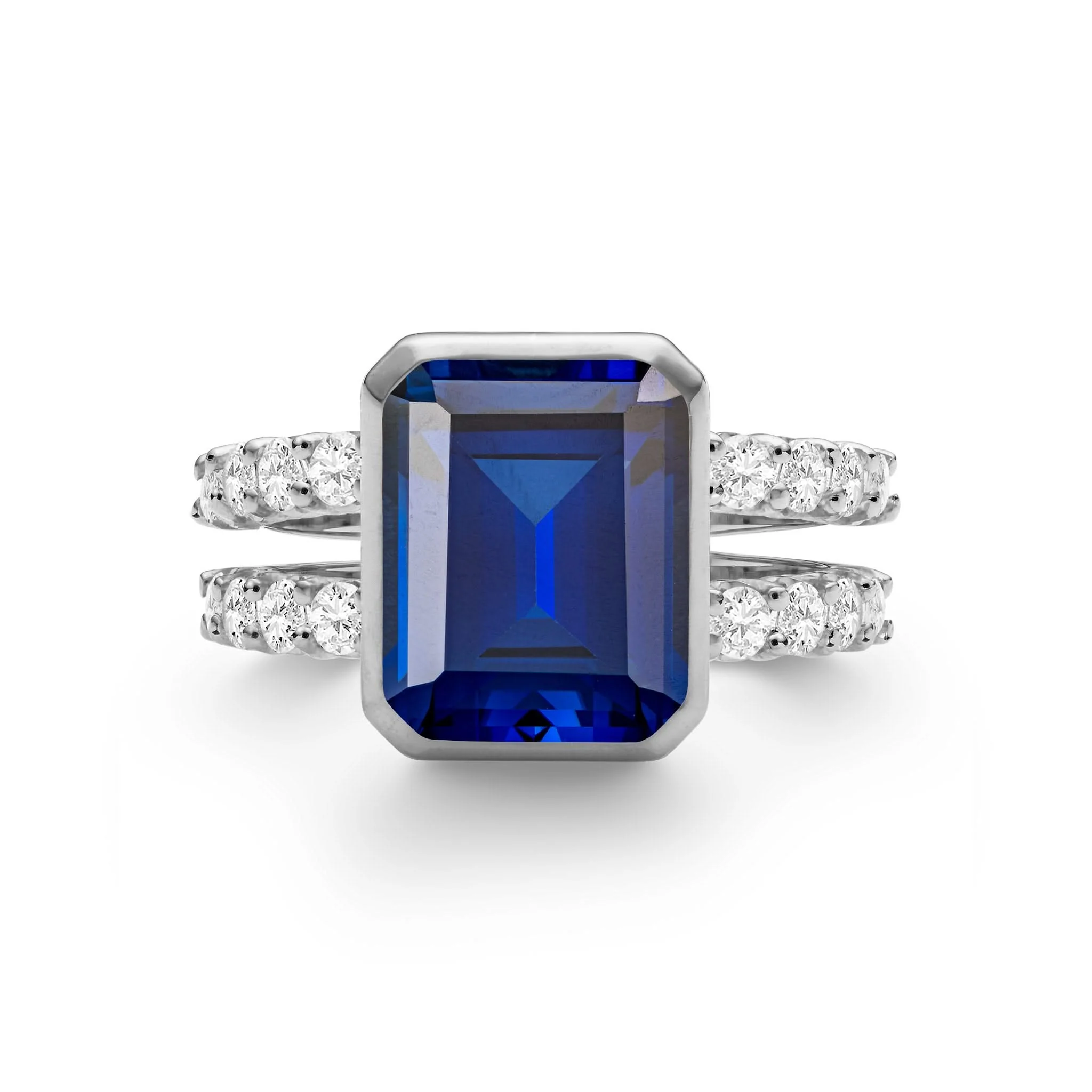 Warren Vertical Sapphire Ring with Diamonds in 14k Gold (September) - Image 8