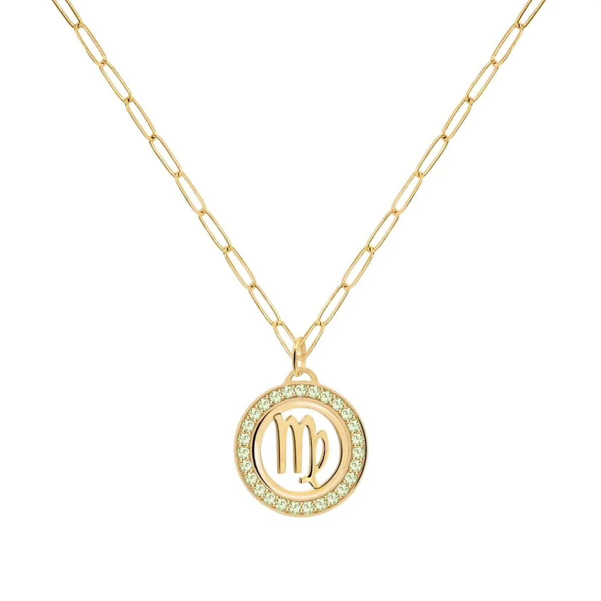 Virgo & Birthstone Pendant in 14k Gold - Image 5