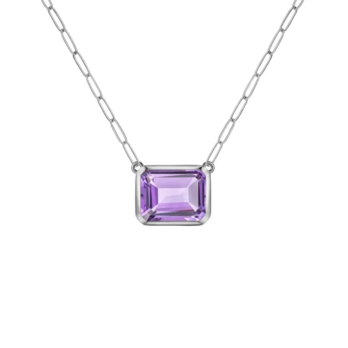 Warren Amethyst Necklace on Adelaide Mini Chain in 14k Gold (February) - Image 7
