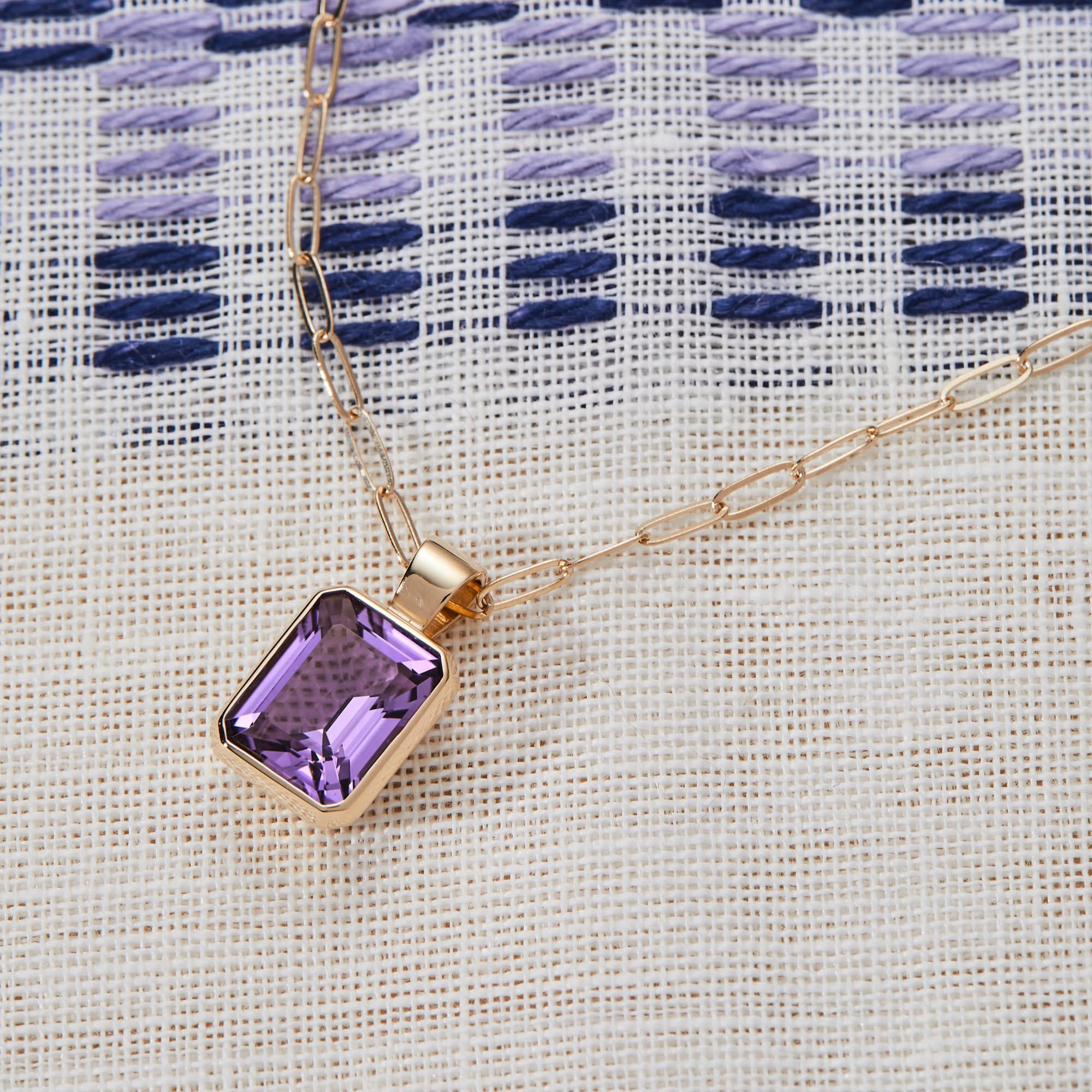 Warren Amethyst Pendant in 14k Gold (February) - Image 10