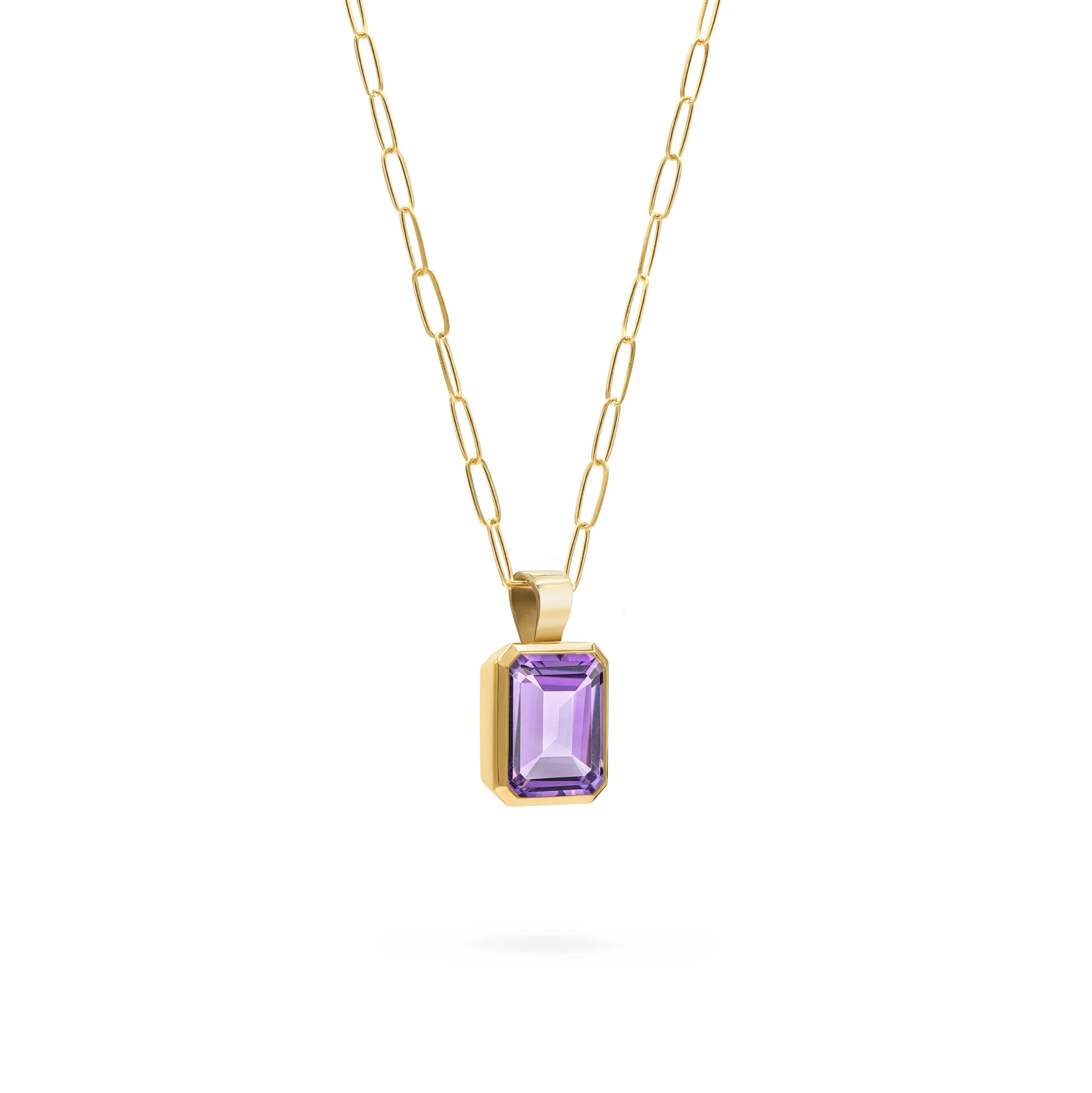 Warren Amethyst Pendant in 14k Gold (February) - Image 4