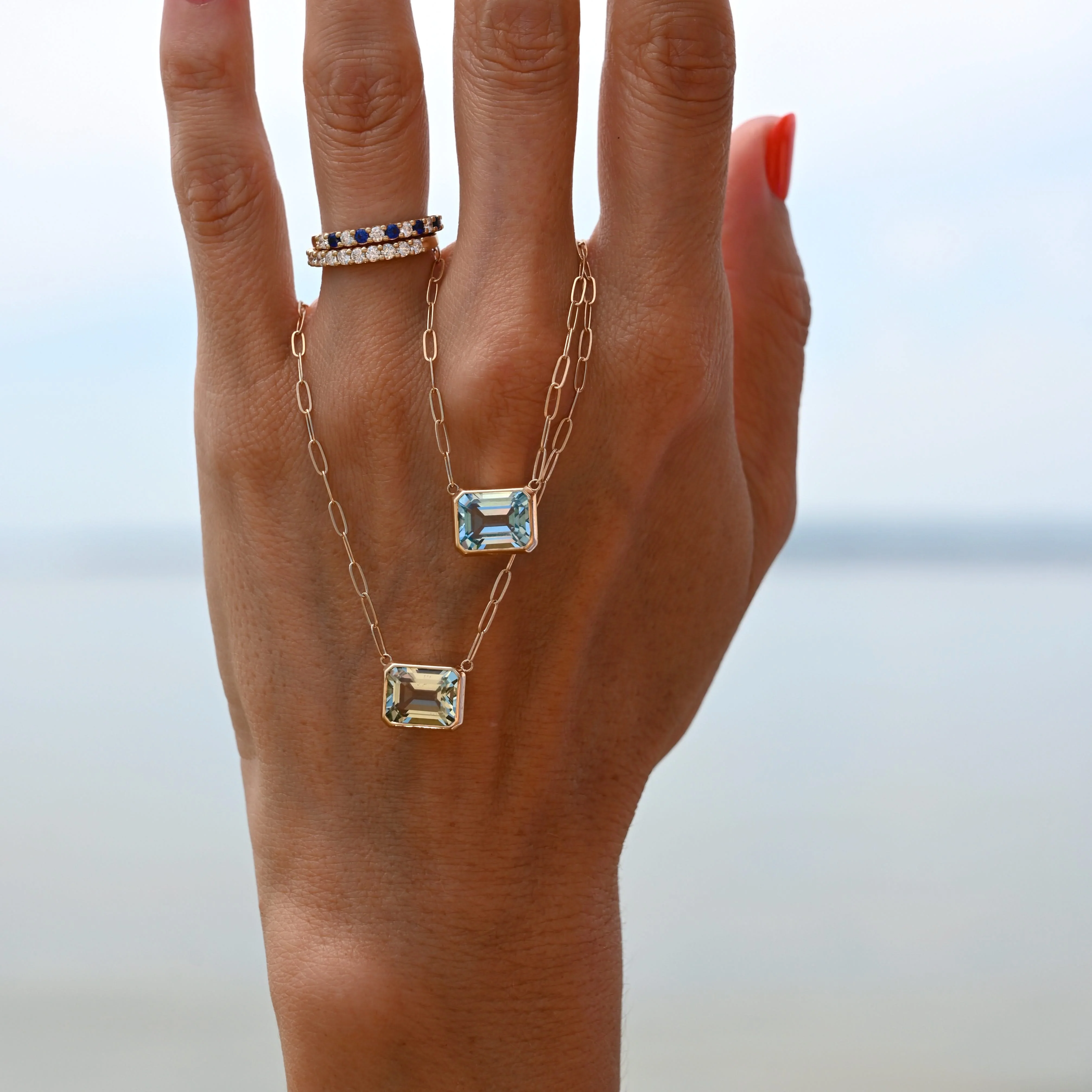 Warren Green Amethyst Necklace on Adelaide Mini Chain in 14k Gold (February) - Image 6