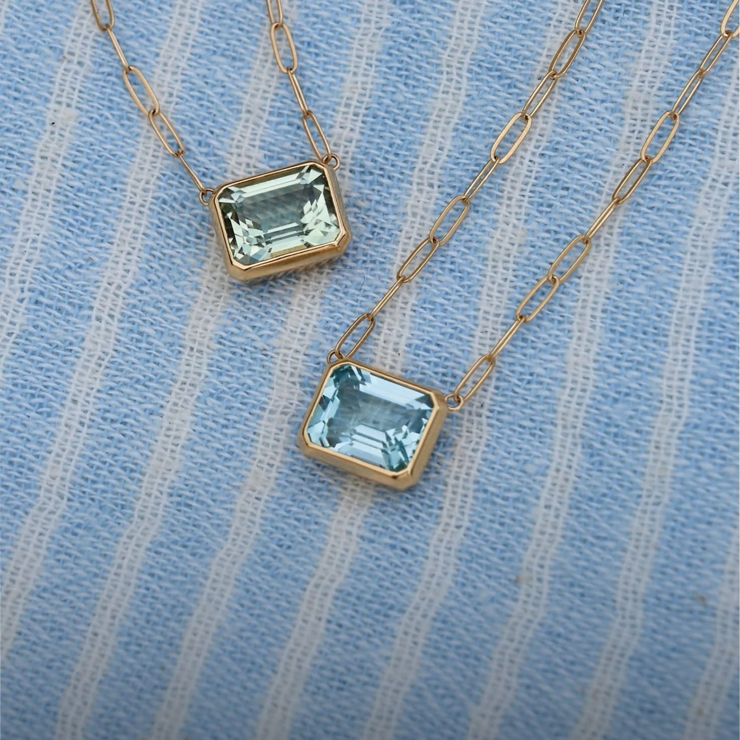 Warren Green Amethyst Necklace on Adelaide Mini Chain in 14k Gold (February) - Image 9