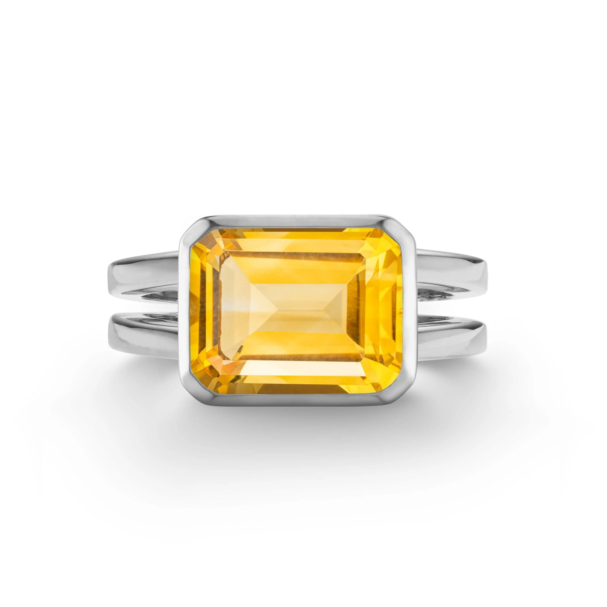 Warren Horizontal Citrine Ring in 14k Gold (November) - Image 8