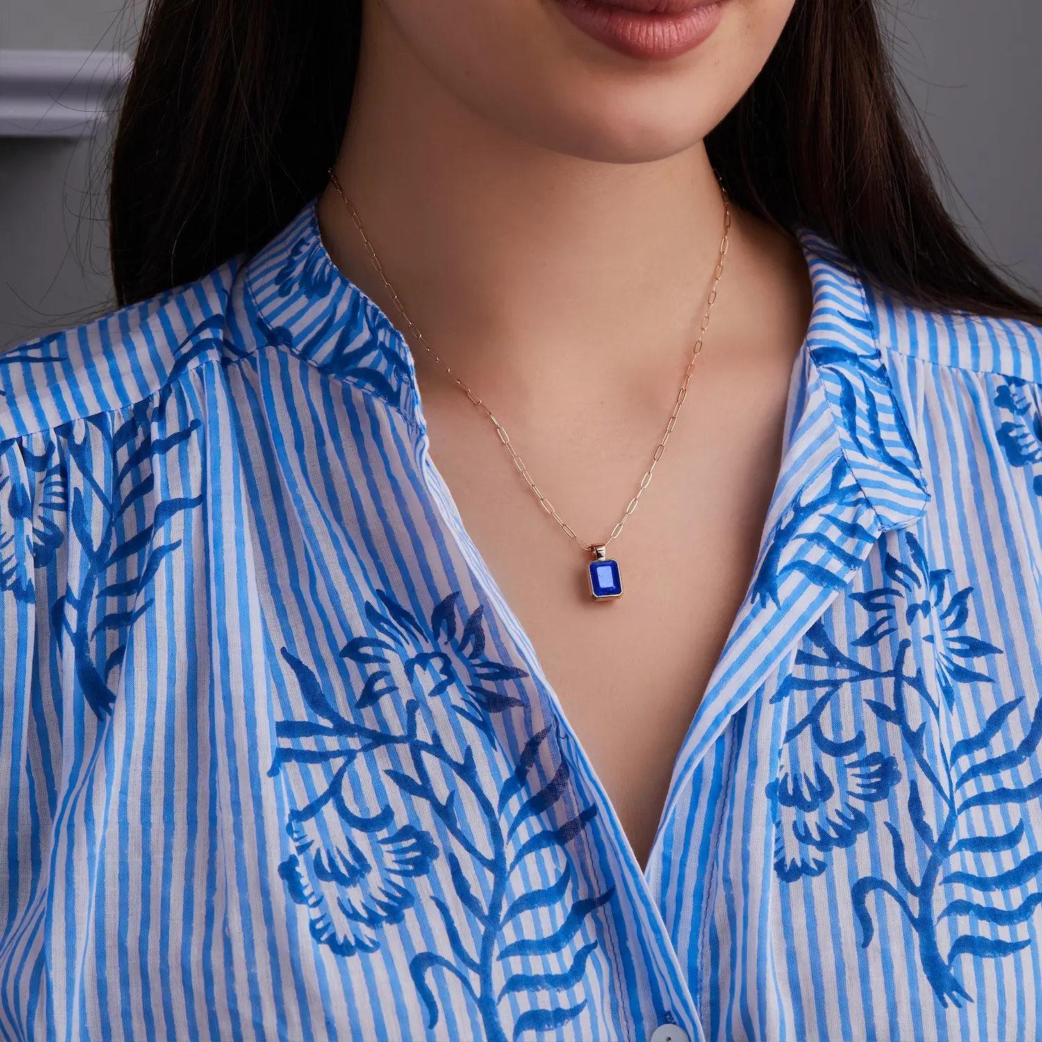Warren Lapis Pendant in 14k Gold (September) - Image 3