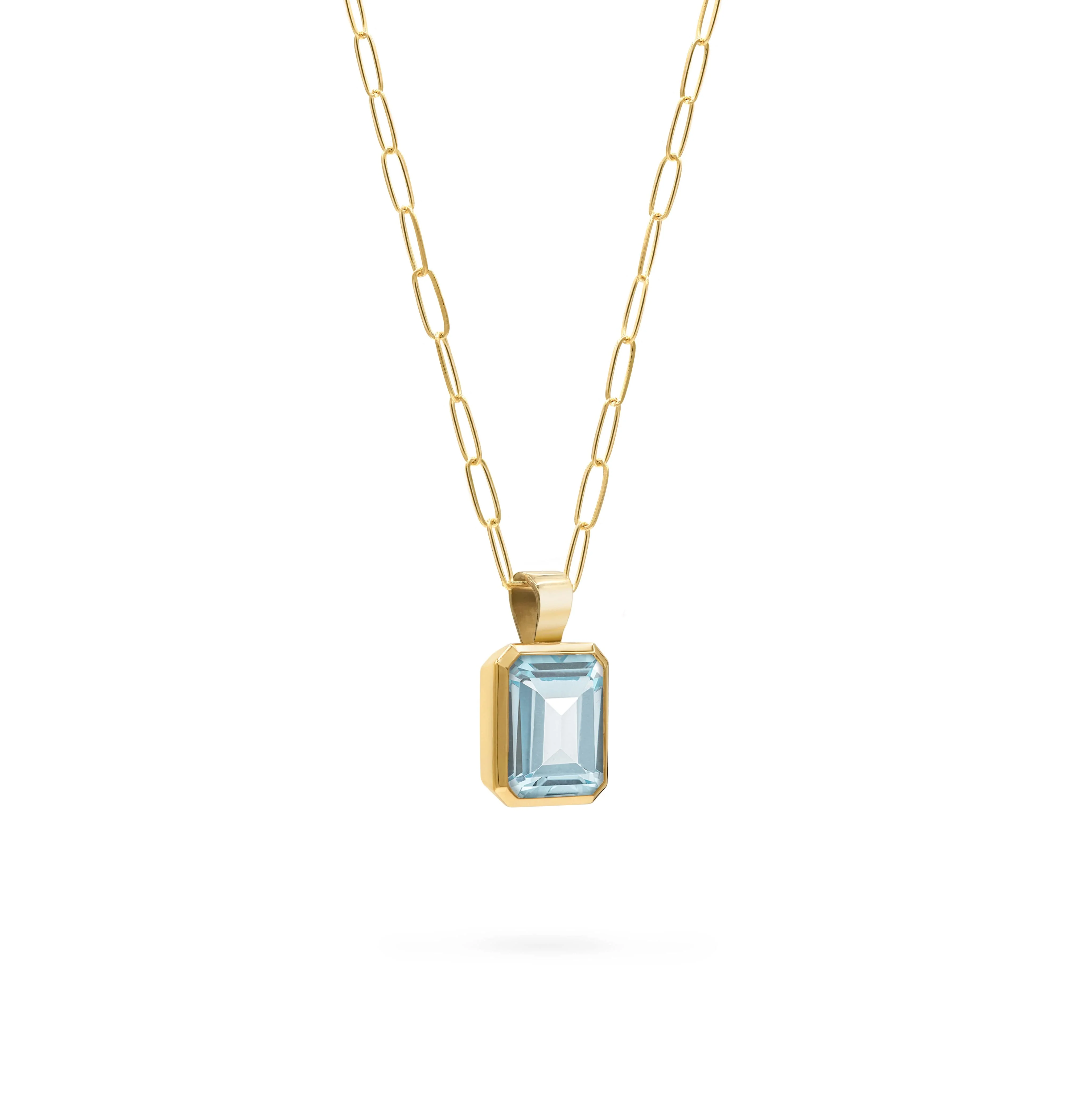 Warren Nantucket Blue Topaz Pendant in 14k Gold (December) - Image 4