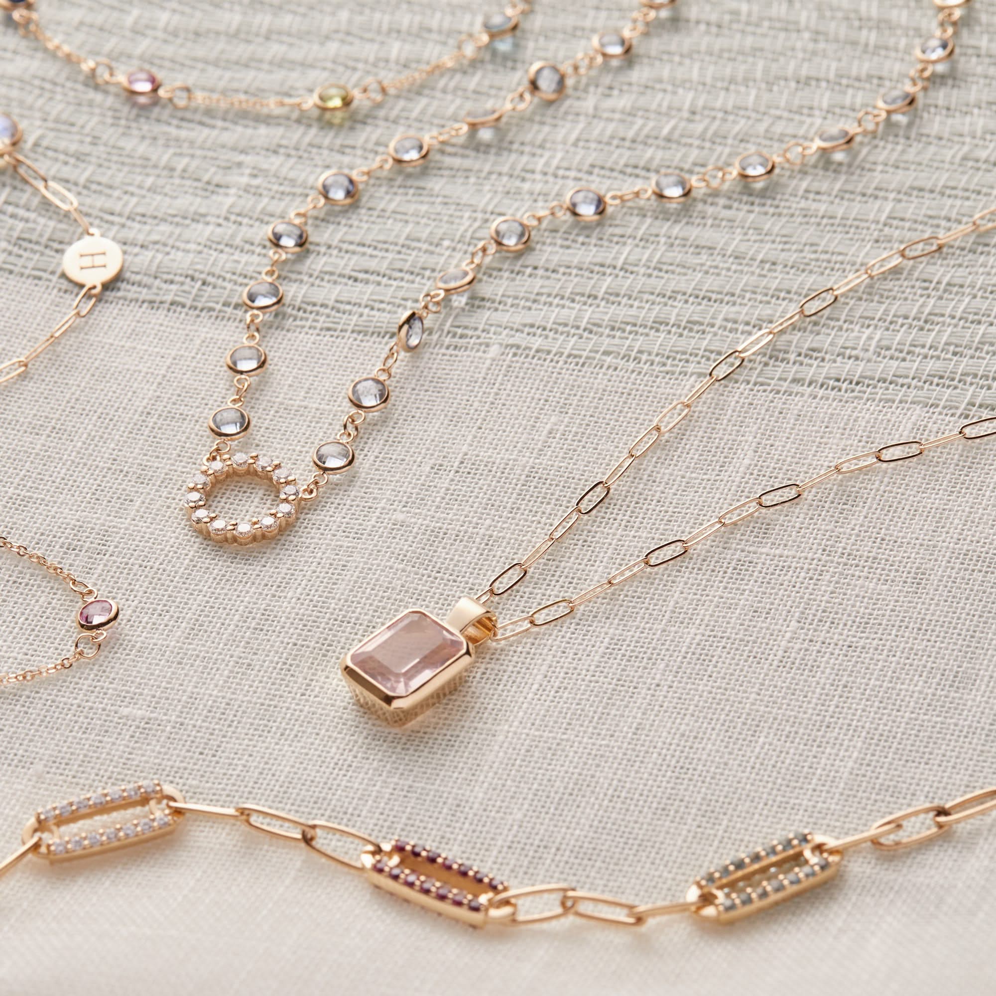 Warren Rose Quartz Pendant in 14k Gold (October) - Image 9
