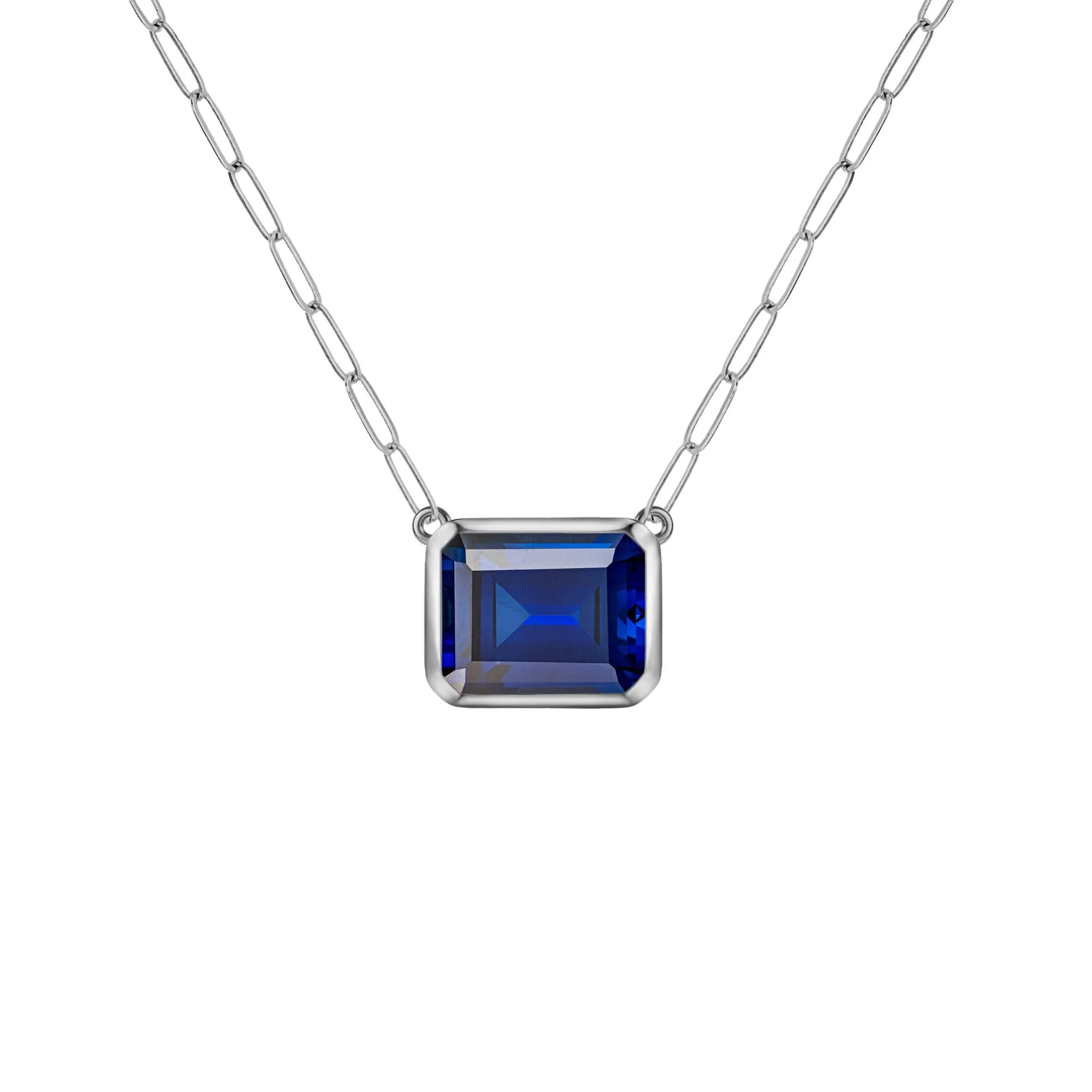 Warren Sapphire Necklace on Adelaide Mini Chain in 14k Gold (September) - Image 7