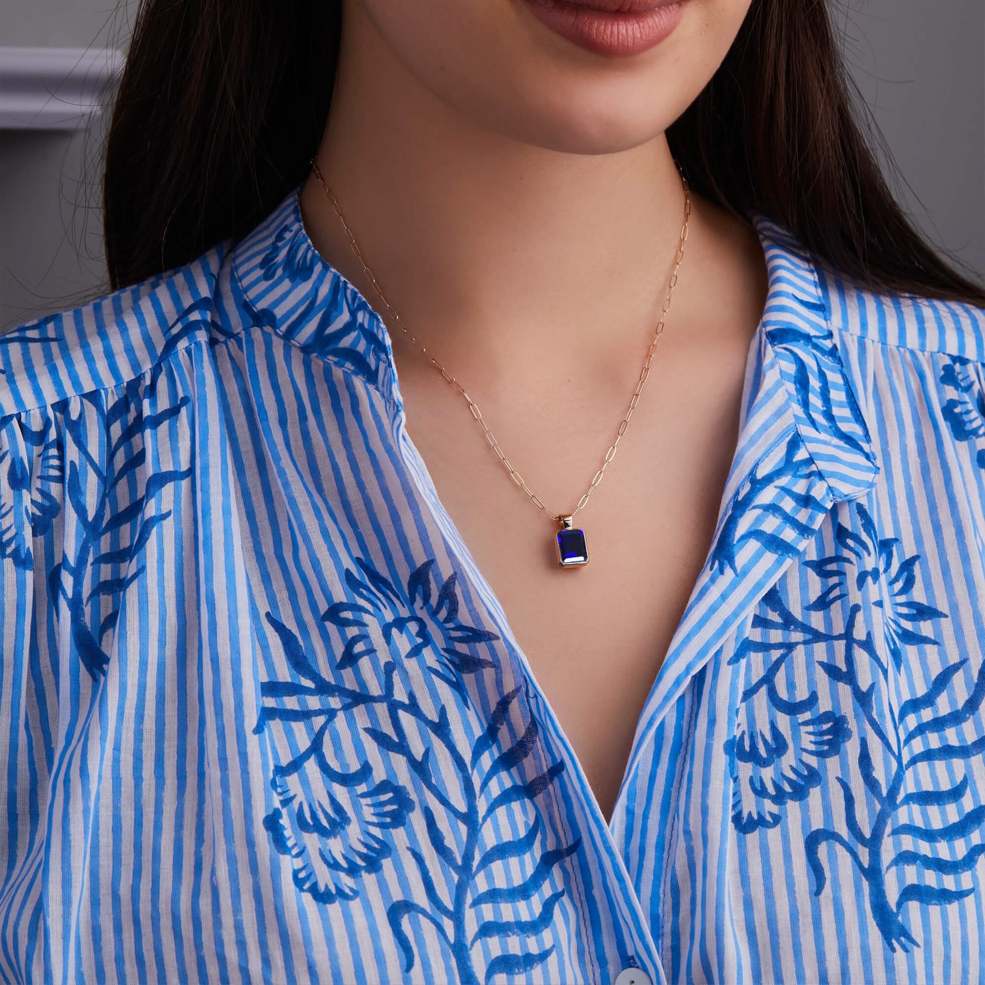 Warren Sapphire Pendant in 14k Gold (September) - Image 2