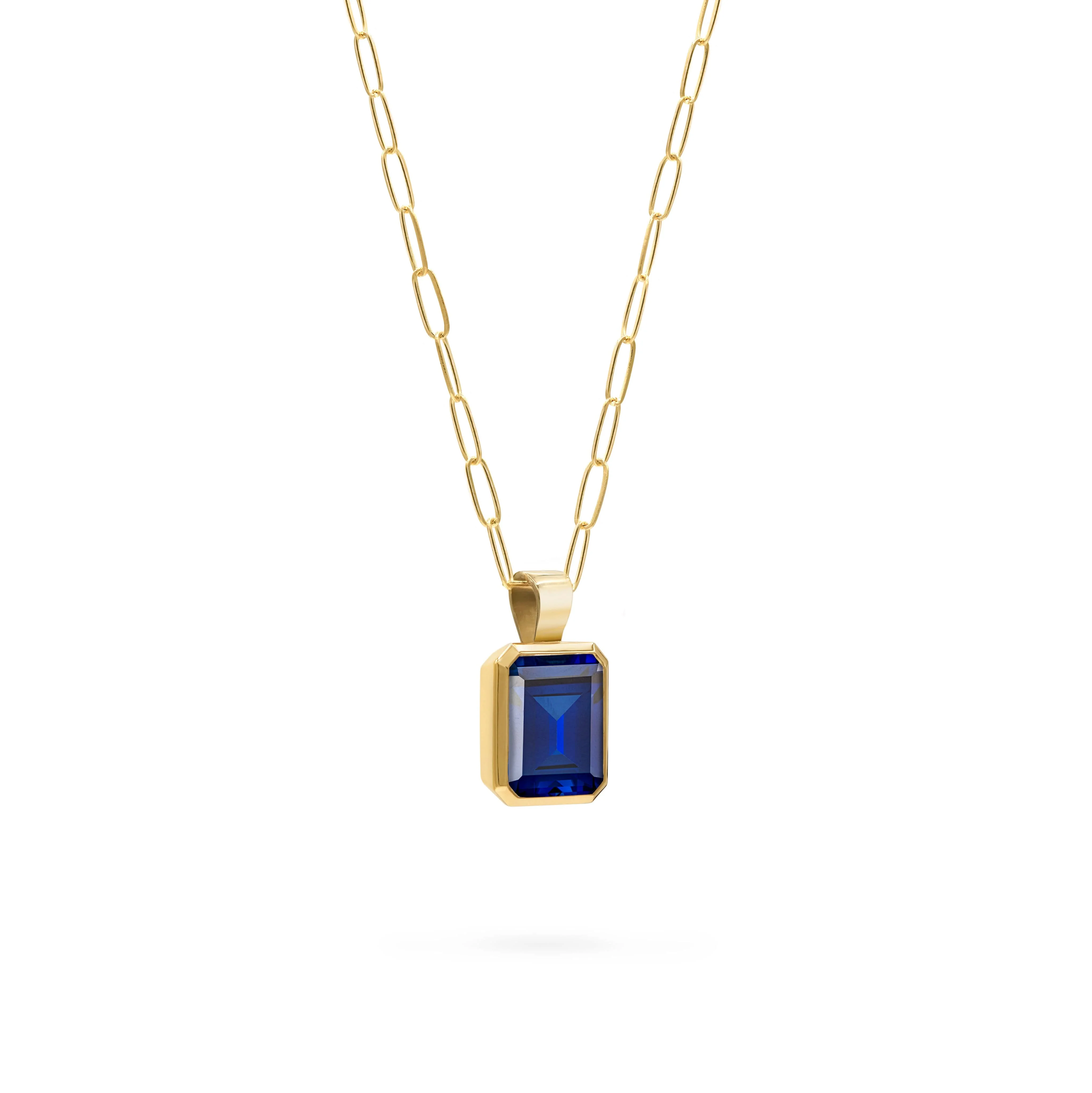 Warren Sapphire Pendant in 14k Gold (September) - Image 4