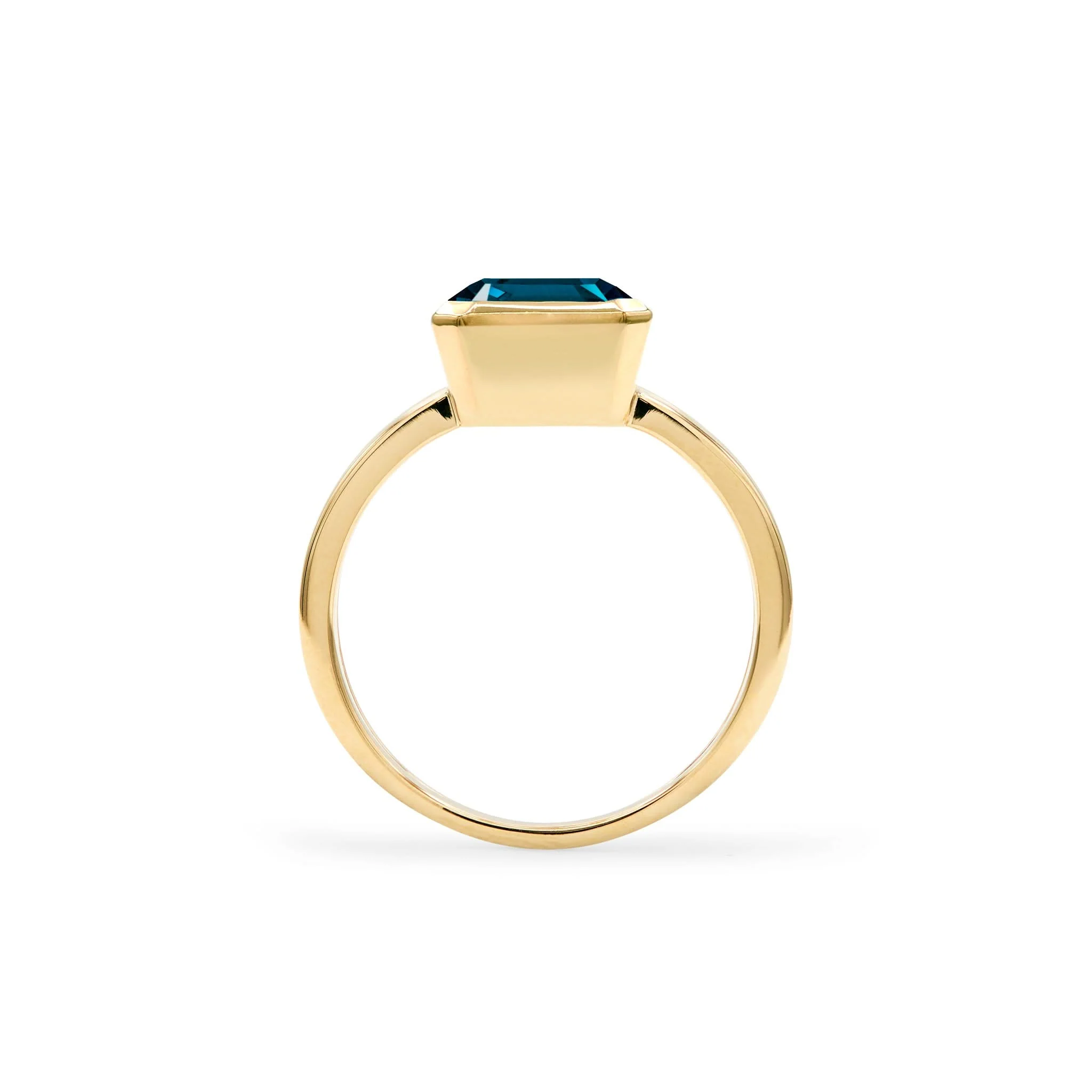 Warren Vertical Atlantic Blue Topaz Ring in 14k Gold (December) - Image 5