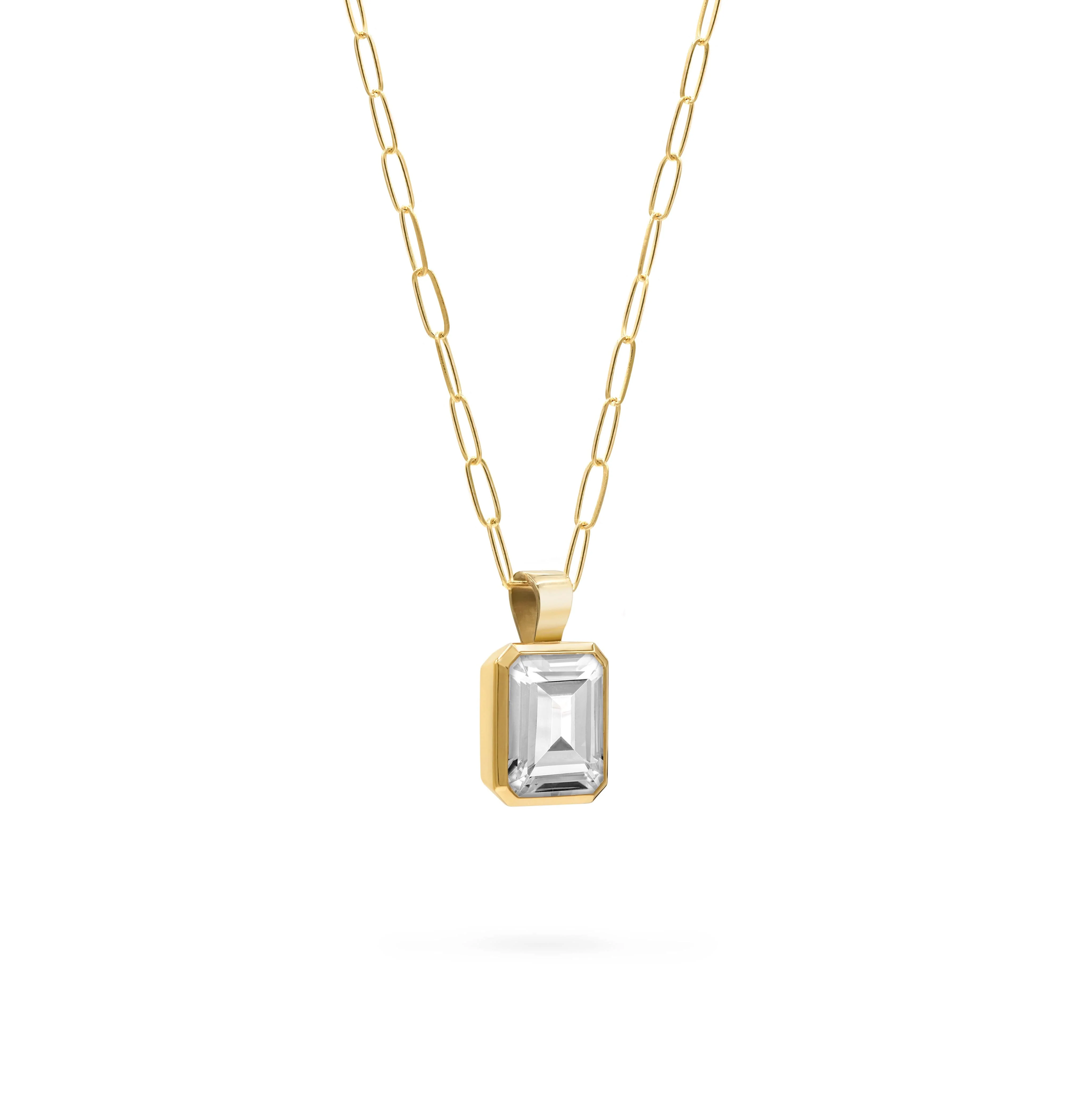Warren White Topaz Pendant in 14k Gold (April) - Image 4